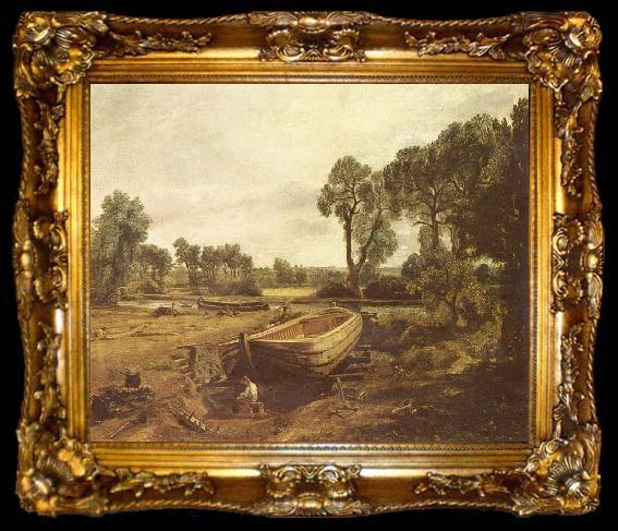 framed  John Constable Bootsbau in Flatford, ta009-2