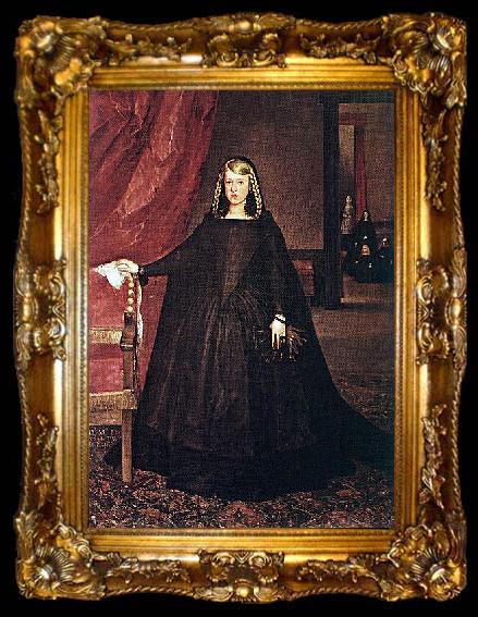 framed  Juan Bautista del Mazo The sitter is Margaret of Spain, first wife of Leopold I, Holy Roman Emperor, wearing mourning dress for her father, Philip IV of Spain, with children, ta009-2