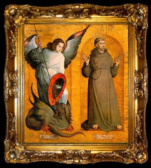 framed  Juan de Flandes Saints Michael and Francis, ta009-2