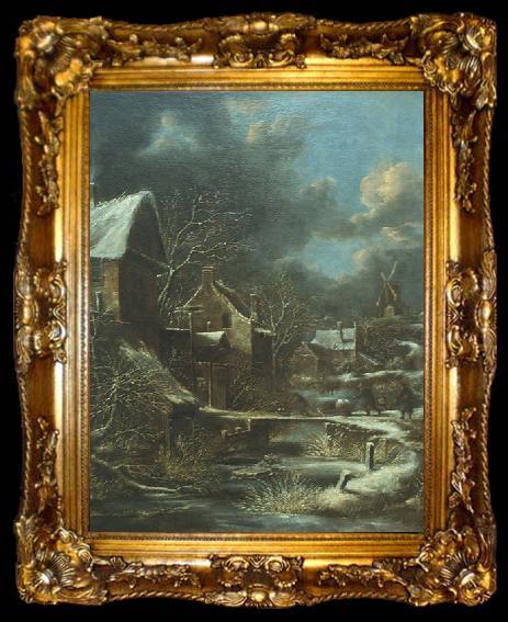 framed  Klaes Molenaer Winter landscape, ta009-2