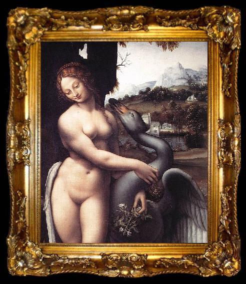 framed  LEONARDO da Vinci Leda, ta009-2