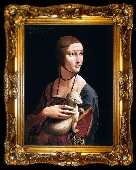 framed  LEONARDO da Vinci Portrait of Cecilia Gallerani, ta009-2