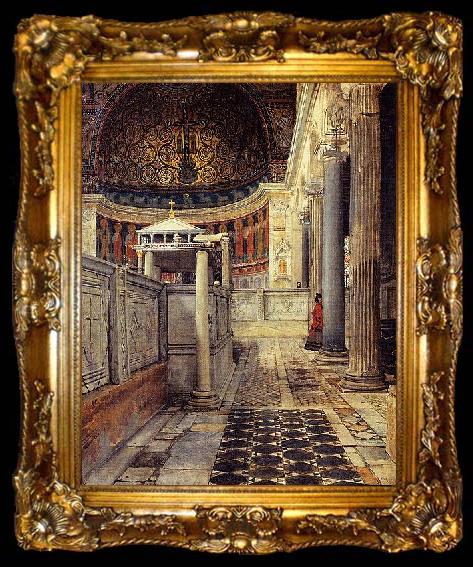 framed  Laura Theresa Alma-Tadema Interno della chiesa di San Clemente, ta009-2