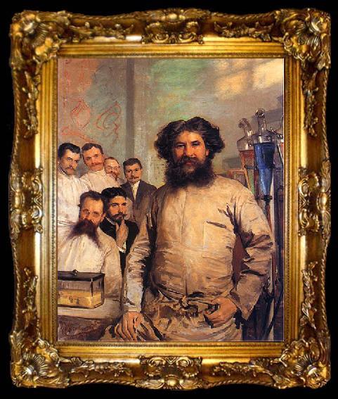 framed  Leon Wyczolkowski Portrait of Ludwik Rydygier with his assistants., ta009-2