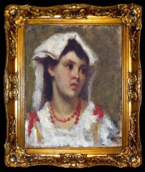 framed  Leonardo Bazzaro Young Woman from Ciociara, ta009-2
