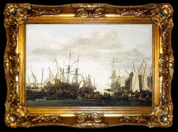 framed  Lieve Verschuier The keelhauling, according to tradition, of the ship