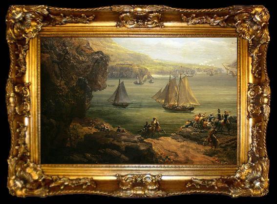 framed  Louis-Philippe Crepin Fight of the Poursuivante against the British ship Hercules, ta009-2