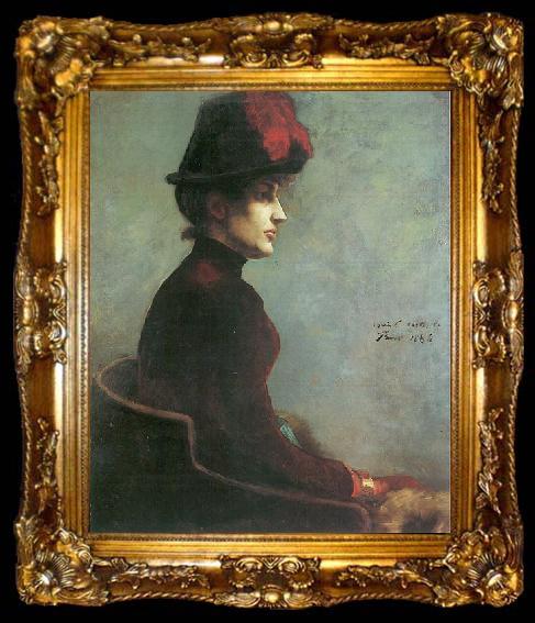 framed  Lovis Corinth Damenbildnis, Paris, ta009-2