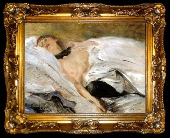 framed  Lovis Corinth Schlafendes Madchen, ta009-2