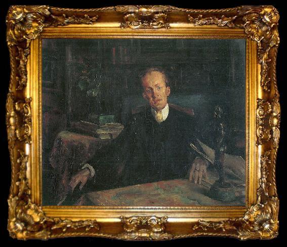 framed  Lovis Corinth Portrait of Gerhart Hauptmann, ta009-2
