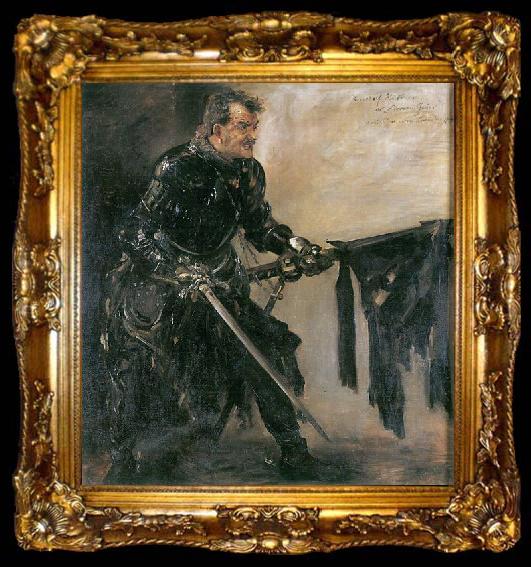 framed  Lovis Corinth Portrat des Rudolf Rittner als Florian Geyer, ta009-2