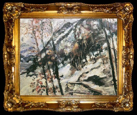 framed  Lovis Corinth Walchensee mit Herzogstand im Schnee, ta009-2
