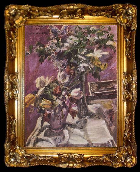 framed  Lovis Corinth Flieder und Tulpen, ta009-2