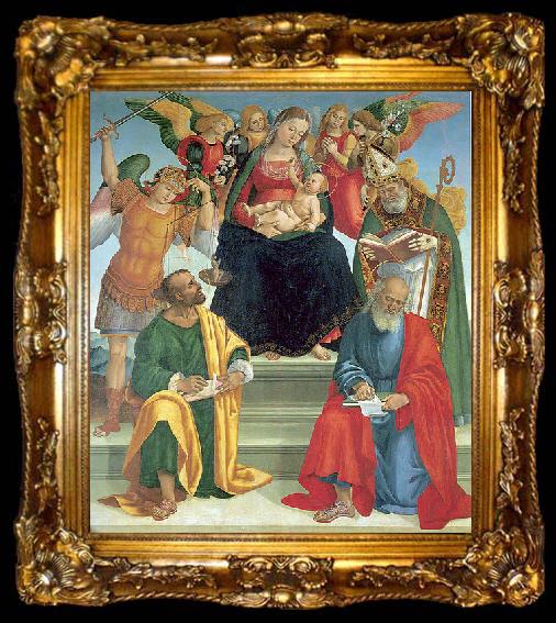 framed  Luca Signorelli Madonna and Child with Saints and Angels Luca Signorelli, ta009-2