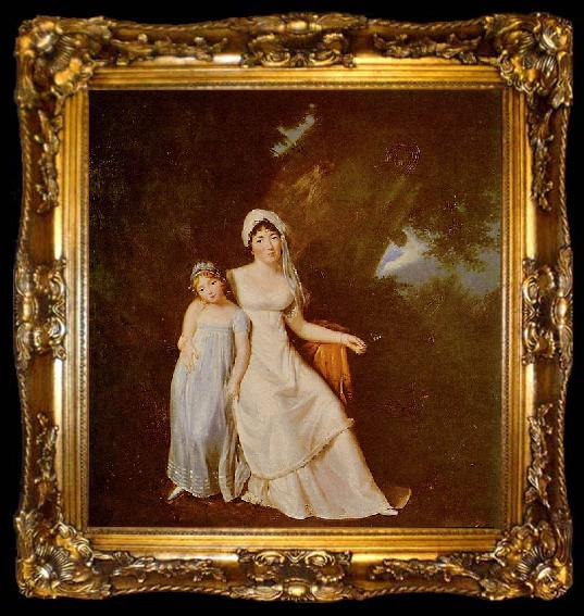 framed  Marguerite Gerard Mme de Stael et sa fille, ta009-2