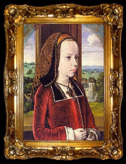 framed  Master of Moulins Portrait of Margaret of Austria, ta009-2