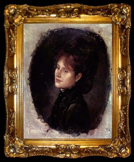 framed  Nicolae Grigorescu Portrat der Frau Alexianu, ta009-2