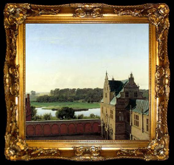 framed  P.C. Skovgaard View from Frederiksborg Castle, ta009-2