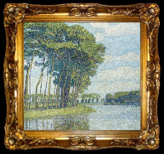 framed  Paul Baum Trees by a canal, ta009-2