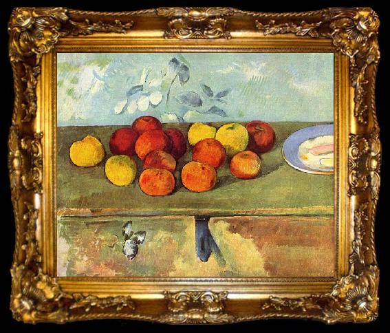 framed  Paul Cezanne Stilleben mit apfeln und Geback, ta009-2
