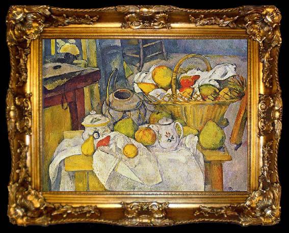 framed  Paul Cezanne Stilleben mit Fruchtekorb, ta009-2