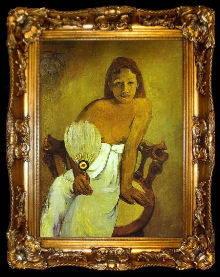 framed  Paul Gauguin Donna col ventaglio, ta009-2