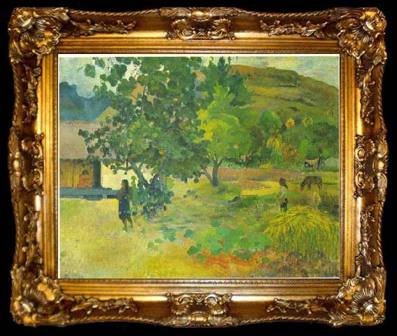 framed  Paul Gauguin La maison, ta009-2