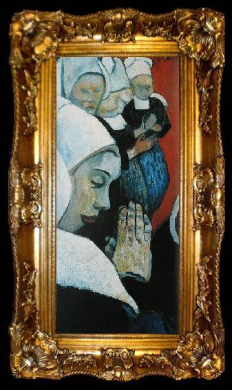framed  Paul Gauguin La Vision du Sermon - Combat de Jacob avec l