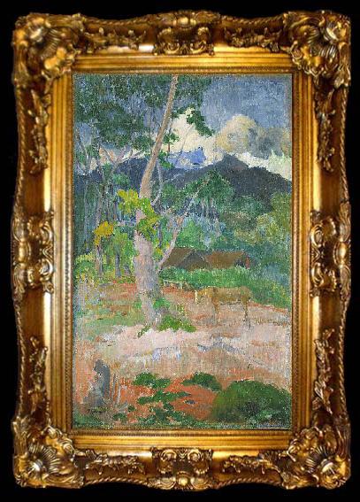 framed  Paul Gauguin Landscape with a Horse, ta009-2