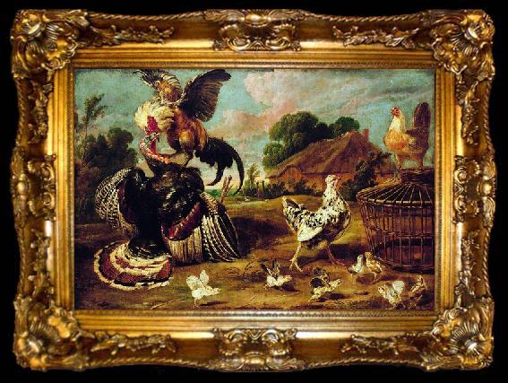 framed  Paul de Vos The fight between a turkey and a rooster., ta009-2