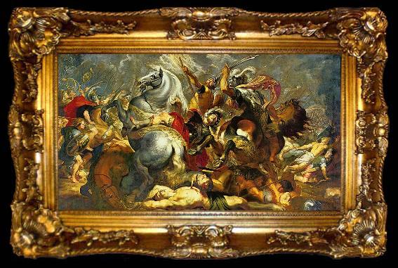 framed  Peter Paul Rubens Sieg und Tod des Konsuls Decius Mus in der Schlacht, ta009-2