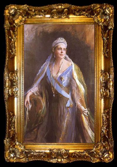 framed  Philip Alexius de Laszlo Queen Marie of Roumania, nee Princess Marie of Edinburgh, 1936, ta009-2