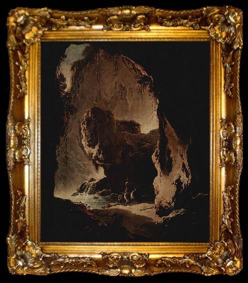 framed  Philipp Peter Roos Landschaft mit Grotte, ta009-2