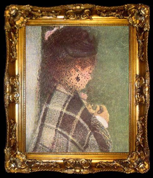 framed  Pierre-Auguste Renoir Dame mit Schleier, ta009-2