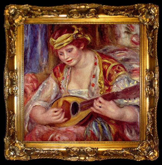 framed  Pierre-Auguste Renoir Frau mit Mandoline, ta009-2