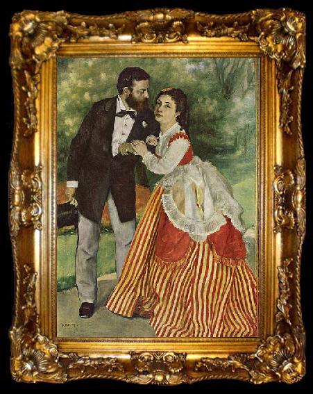 framed  Pierre-Auguste Renoir Portrat des Ehepaares Sisley, ta009-2