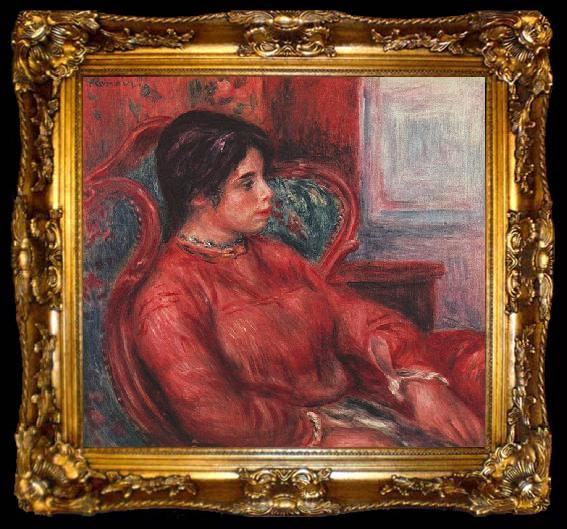 framed  Pierre-Auguste Renoir Frau im Armsessel, ta009-2