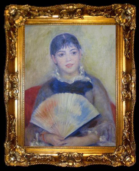framed  Pierre-Auguste Renoir Young Women with a Fan, ta009-2