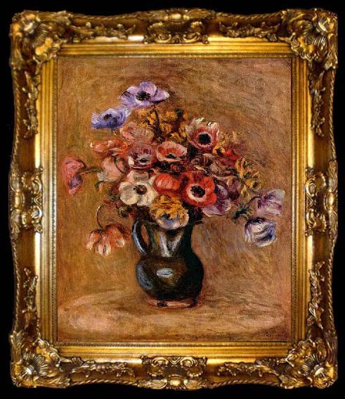 framed  Pierre-Auguste Renoir Stilleben mit Anemonen, ta009-2