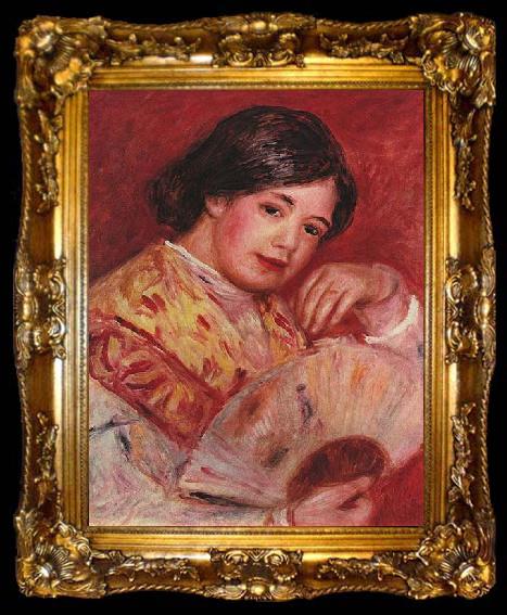 framed  Pierre-Auguste Renoir Junges Madchen mit Facher, ta009-2