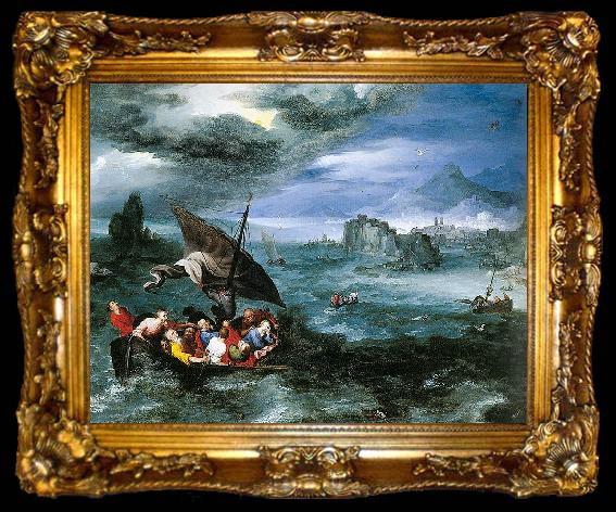 framed  Pieter Brueghel the Younger Christ in the Storm on the Sea of Galilee, ta009-2