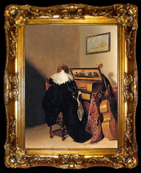 framed  Pieter Codde Lady Seated at Virginals, ta009-2