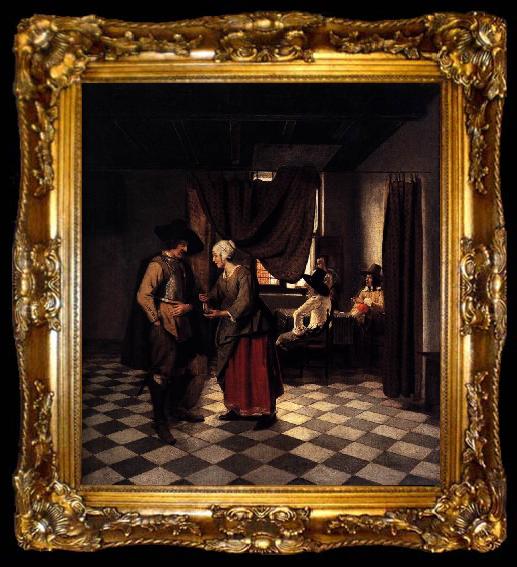 framed  Pieter de Hooch Paying the Hostess, ta009-2