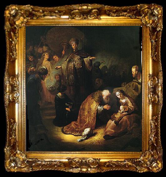 framed  REMBRANDT Harmenszoon van Rijn The Adoration of the Magi., ta009-2