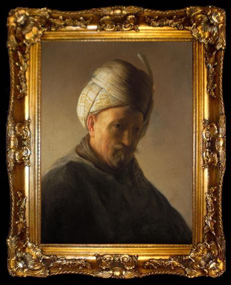 framed  REMBRANDT Harmenszoon van Rijn Old man with turban, ta009-2