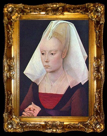 framed  Rogier van der Weyden Portrait einer Dame, ta009-2
