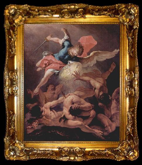 framed  Sebastiano Ricci Sturz der rebellischen Engel, ta009-2