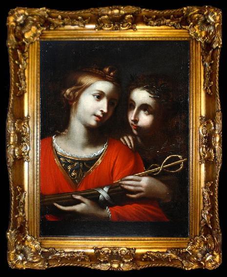 framed  Simone Pignoni Dos mujeres con caduceo y fasces, ta009-2