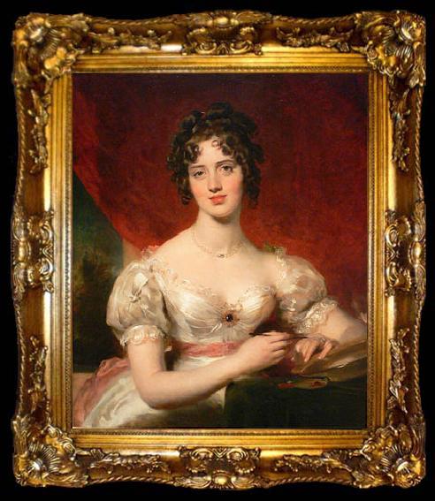 framed  Sir Thomas Lawrence Portrait of Mary Anne Bloxam, ta009-2