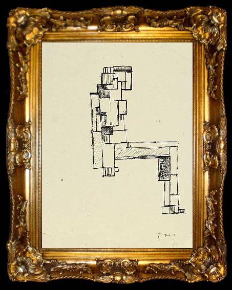 framed  Theo van Doesburg Female nude with hand on her head, ta009-2